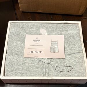 Auden Light Gray Lace Trim Pajama Set